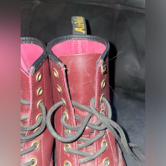 Maroon Doc Martin Platform Combat Boots Size 7 LADIES Size 6 MENS UNISEX - Picture 15 of 16